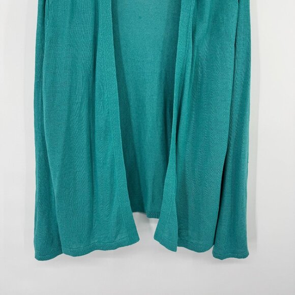 J. Jill Womens Teal Open Front Cardigan sweater size XL linen blend - Picture 5 of 14